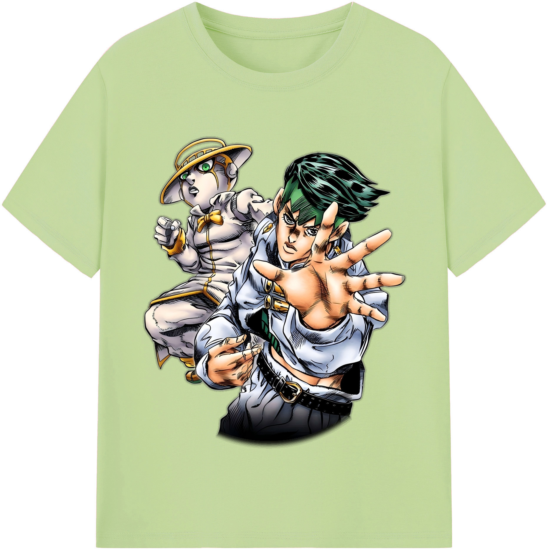 （画像用） ジョジョの奇妙な冒険 岸辺 露伴（きしべ ろはん） JoJo's Bizarre Adventure Rohan Kishibe 綿100％半袖Tシャツ（フロントプリント）